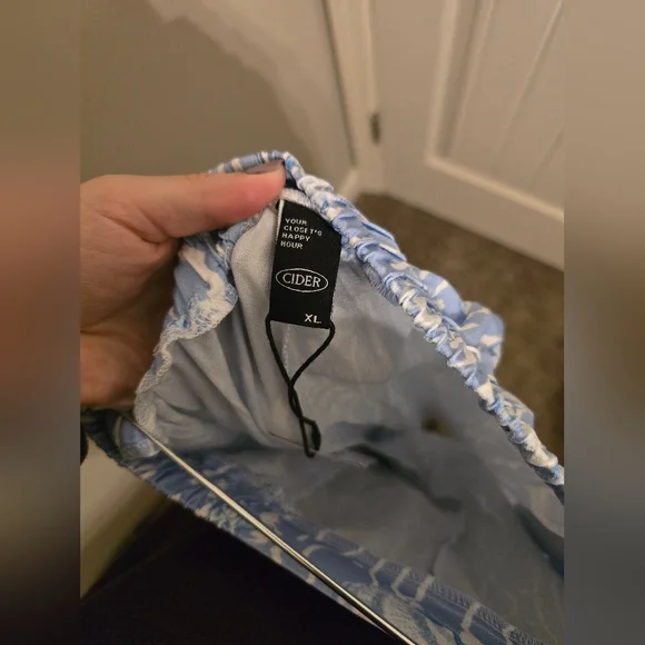 NWT Cider Blue Wide-Leg Pants Ocean World Pattern Loose Large/XL - Picture 5 of 5